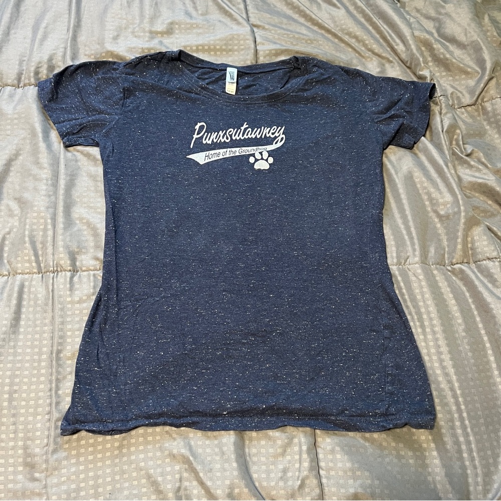 Pennant navy shirt Punxsutawney home of the groundhog tshirt size large